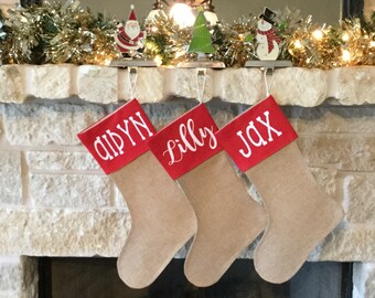 Personalized Stockings, Stockings, Christmas Stockings, Personalized Christmas Stockings, Monogrammed Stockings, Burlap Stockings, Canvas