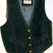 1970s Vest Leather Deadstock Green Carol Horn Small