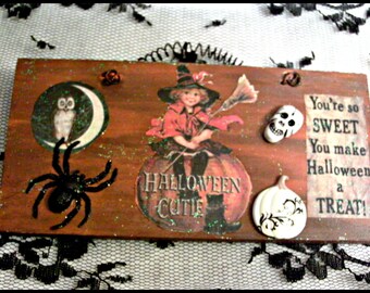 Halloween Cutie Witch Plaque