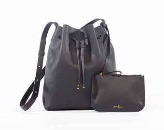 Minimalist Leather Bucket Bag