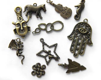 50 Bronze Charms Grab Bag