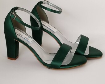 green flat wedding shoes