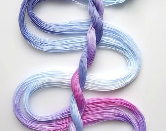 Size 40 "Snowflake" hand dyed thread 6 cord cordonnet tatting crochet cotton