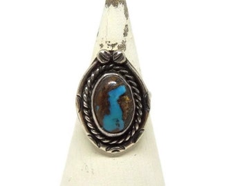 Bisbee Turquoise Ring, Southwestern Jewelry, Silver Turquoise Rings Women, Silver Ring Size 4, Turquoise Jewelry, Silver Jewelry, Arizona
