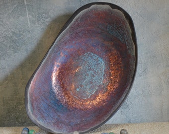 Raku Ceramic "Kidney" Bowl