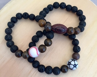 Kid's Diffuser Bracelets, Child Diffuser Bracelet, Kid's Essential Oil Diffuser Bracelet, Soccer Bracelet, Football Bracelet, Boys Diffuser