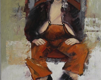 Andrea Dworkin in Orange (Original painting)