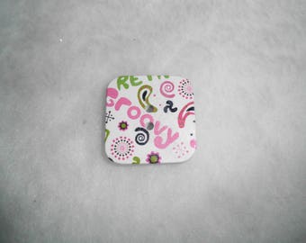 button shape wood square 3cm