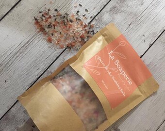 Detox rochers, faire tremper les sels, sels de bain, sel rose de l’Himalaya, sel de mer morte, Rose, lavande, naturel, salle de bain