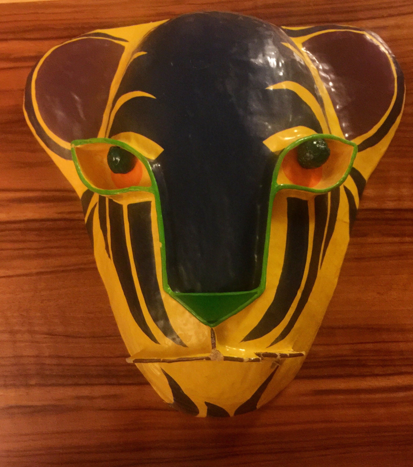 Vintage Paper Mache Animal Mask by artist Gina Truex