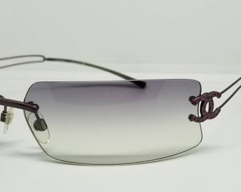 Vintage Chanel Rimless Purple Sunglasses Mod 4051-B