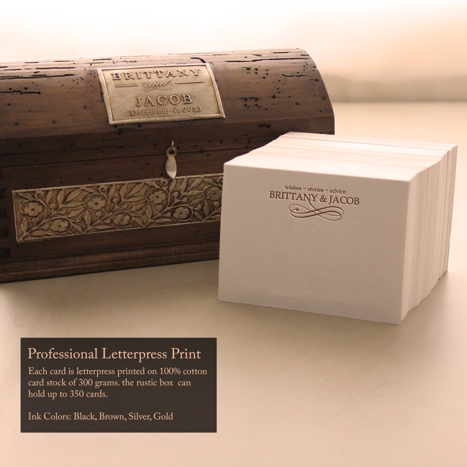 Wedding Guest Book Alternative Rustic Box with Custom