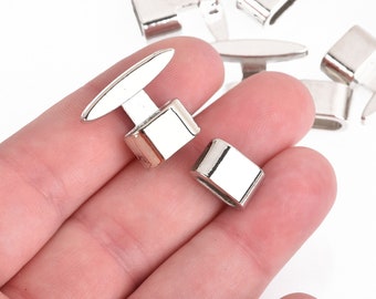 5 Sets Silver End Cap Hook and Eye Clasps for 4mm leather cord fcl0277