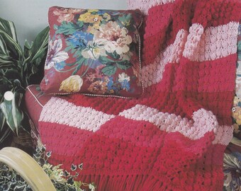 Hobnail Afghan, Annie’s Attic Crochet Quilt & Afghan Pattern Club Leaflet 316-01-04