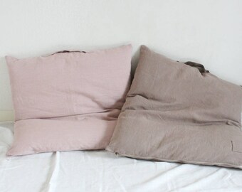 Large Linen Floor Cushion,Rose brown / Dusty pink