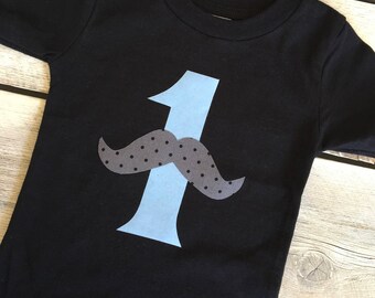 18 & 24 months, 2T, 3T, 4T Mustache Birthday Shirt 1st, 2nd, 3rd Birthday
