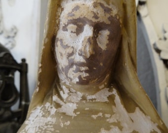 Vintage Shabby Cottage Religious Virgin Mary Statue French