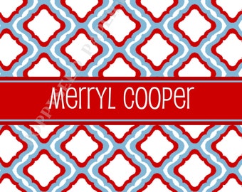 Personalized folded note cards, stationery with name