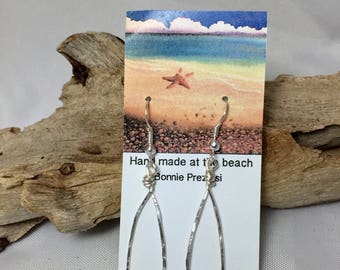 Hammered silver earrings