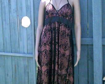 Vintage lace halter neck dress
