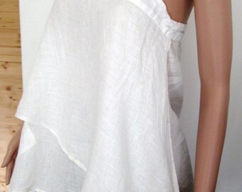 Straps made of pure white linen tunic