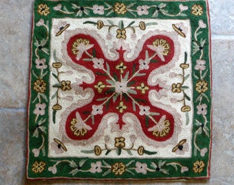 Vintage Crewel Work Embroidered Cushion Cover 40cms or 16" sq.