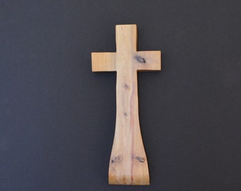 Wood Cross; Christian Gift; Wall Decor; Wood Gift; Wedding Gift; Sympathy Gift; Cedar; 5"x12"x1"; Free Ground Shipping USA; cc35-1012117-rs