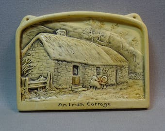 A Osborne Ivorex Plaque 'An Irish Cottage' 1930
