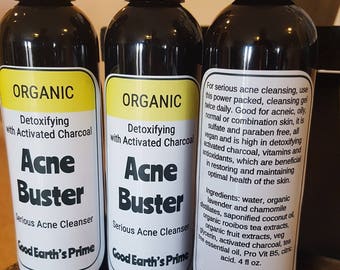 Acne Face Wash, Acne Body Wash, Acne Wash, Facial Acne Buster, organic, women or men's facial cleanser essential oils for acne, body wash