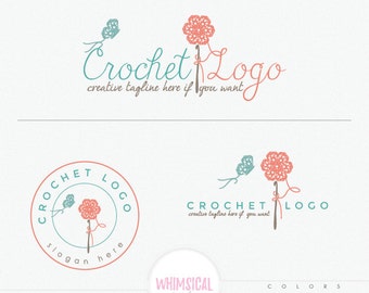 Crochet Flower and Butterfly - Handmade products logo - Craft store - Boutique - Sewing- Handmade Fashion