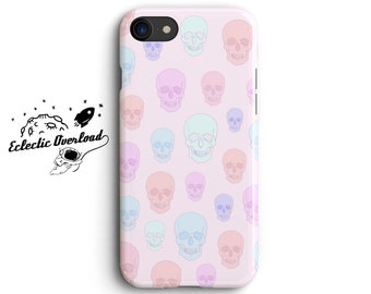 Pastel Skull iPhone X case, iPhone 6s Plus case, iPhone 7 case, iPhone 7 plus case, 8 Plus,iPhone 8, kawaii, Cute , cover , pink , purple