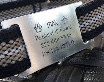 Pet ID Tag for Dog & Cat Collars . Personalized Engraved Custom Identification Tag . Slide On Pet ID Tag . custom dog tag . dog id tag