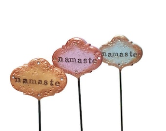 Fairy Garden Namaste Sign, Miniature Yoga Garden Decor, Zen Garden, Yoga Gift