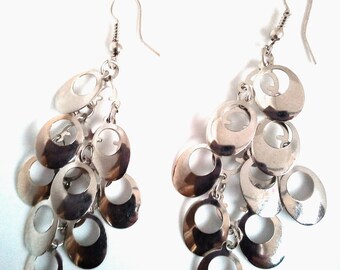 Handmade earrings with metal drops