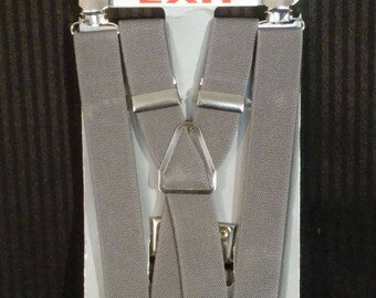 1" Gray Suspenders / Braces