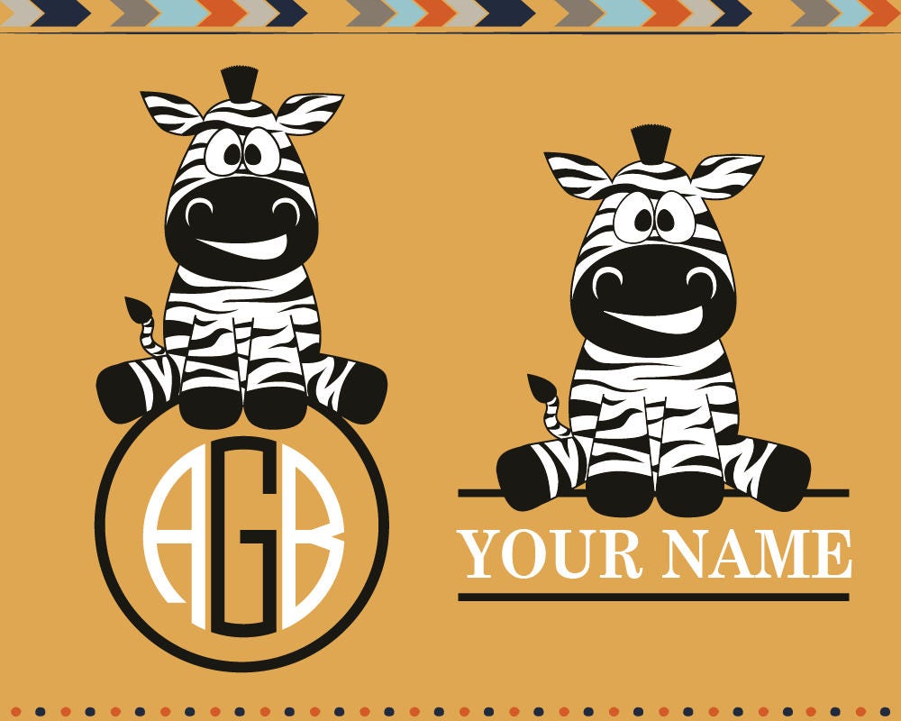 Download Zebra Monogram Svg Zebra Frame Svg Files Split Border