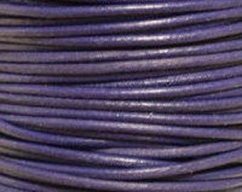2mm Round Violet Purple Leather Lace Cord - 2mm 3/32" Diameter Craft Jewelry Bracelet Wrap Necklace - I ship Internationally