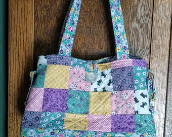 30's quilted patchwork purse