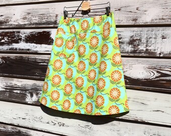 A Line Skirt, fLoWeR, Anna Maria Horner, Field Study,Cell Structure Algae Green,Skirt size women's 2-24