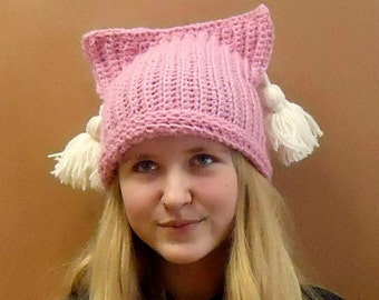 Pink cat hat, Pussyhat,Pink pussyhat, Pussy hat, Pink Cat hat, Cat ear hat, cat hat, Cat ears hat, cat beanie, pink cat ears