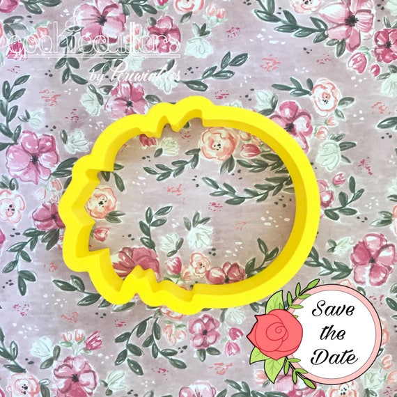 Floral Circle Plaque Cookie Cutter Wedding Cookie Cutter