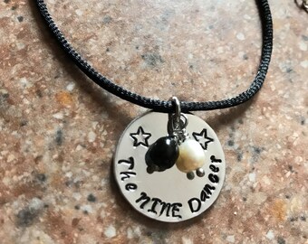 Personalized Dancer team pendant necklace custom handstamped charm Listing is for 1 necklace