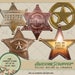 Sheriff Stars Digital Clipart, Set of 25 by AwesomeScrapper - Various Sizes, Various Designs, High Quality 300 DPI PNGs Multi Color