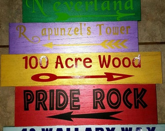 Disney Direction Wood Sign