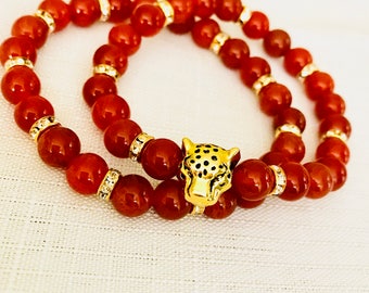 Gold panther bracelet