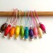Knitting stitch markers for knitting snag free rainbow markers - COLOUR WOOD PIPS