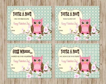 Owl Valentines Day Card - Children's Printable