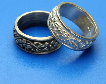 Cherry Blossom Ring Sterling Silver Flower Ring Silver Floral Band