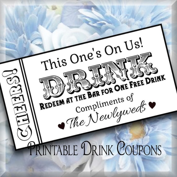 drink tickets diy wedding printable instant download digital