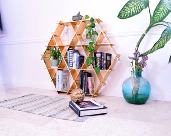 gold hexagon shelf